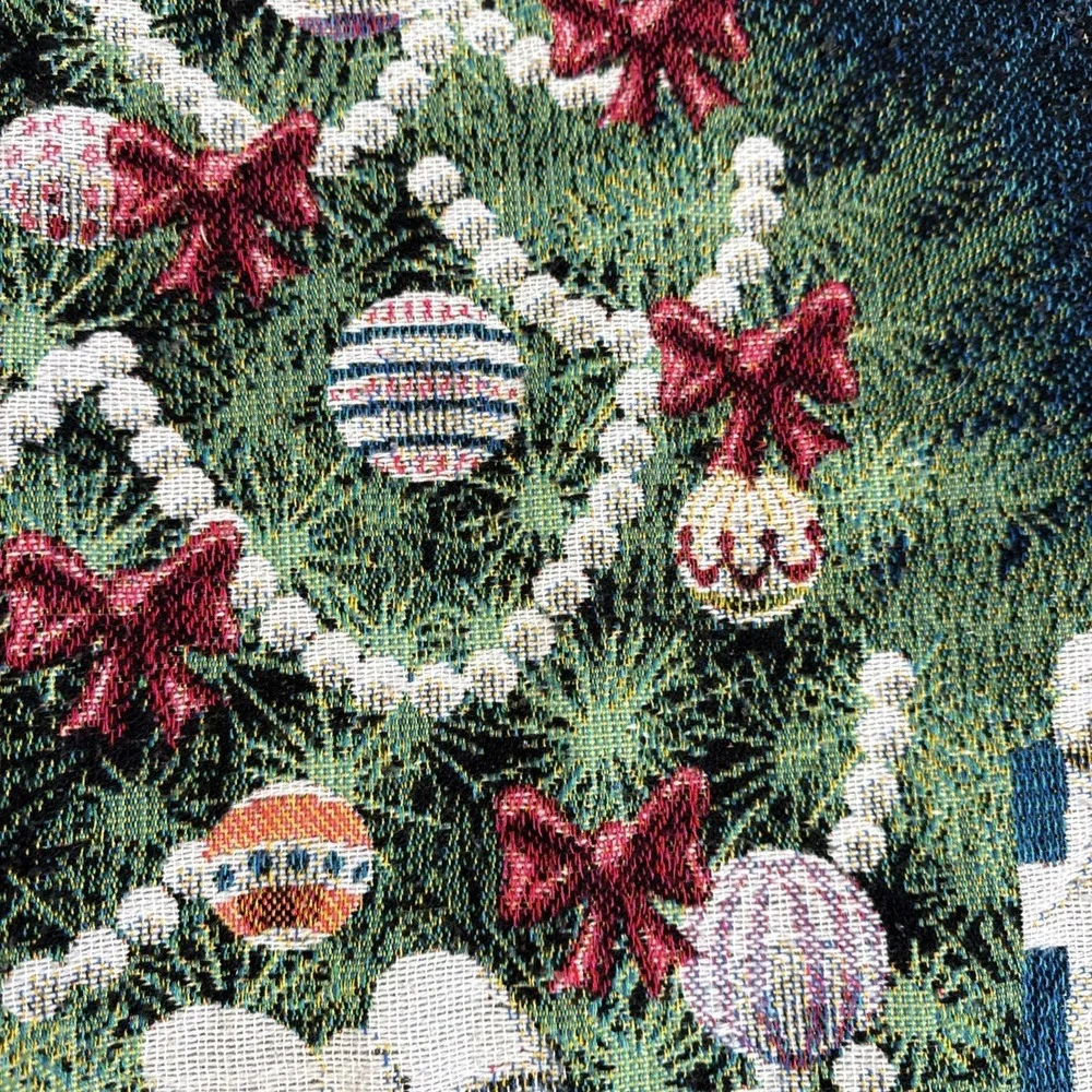 Vintage Christmas Tree Tapestry Throw‎ Blanket Fringe 55